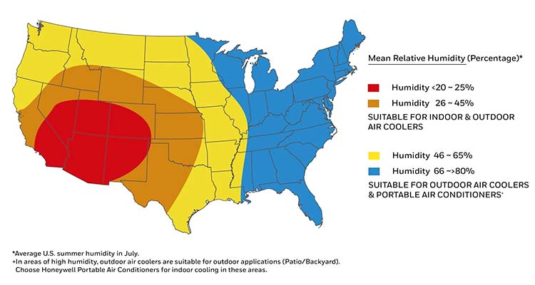 Regions where portable air conditioner that doesn't need a window are effective